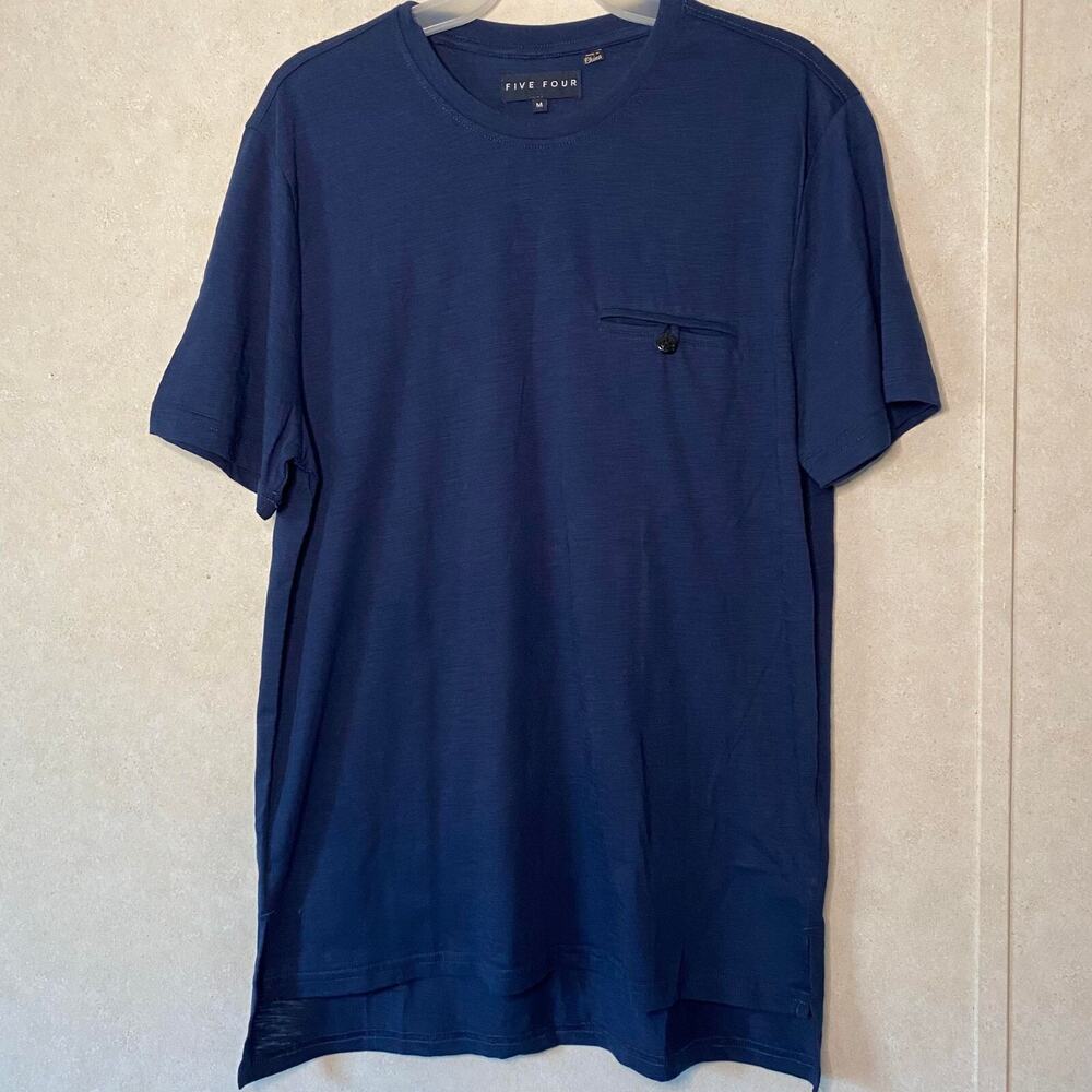 Five Four Mens Round Neck Short Sleeve T Shirt‎ Color Blue Size Medium